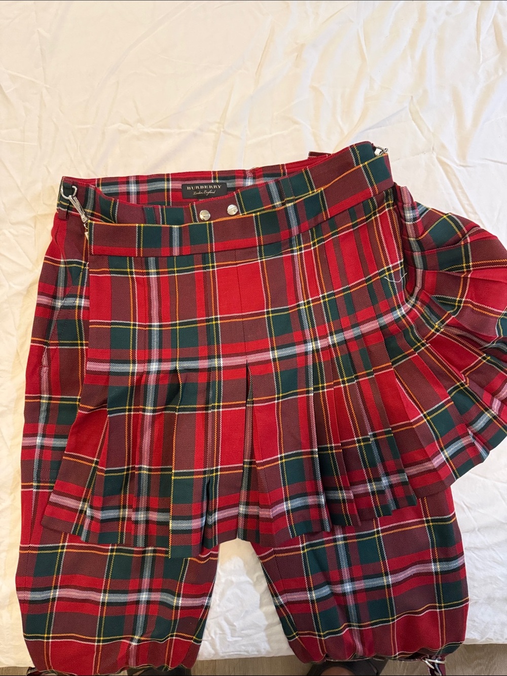Burberry Red Green Plaid Skort-Legging - Picture 2 of 7